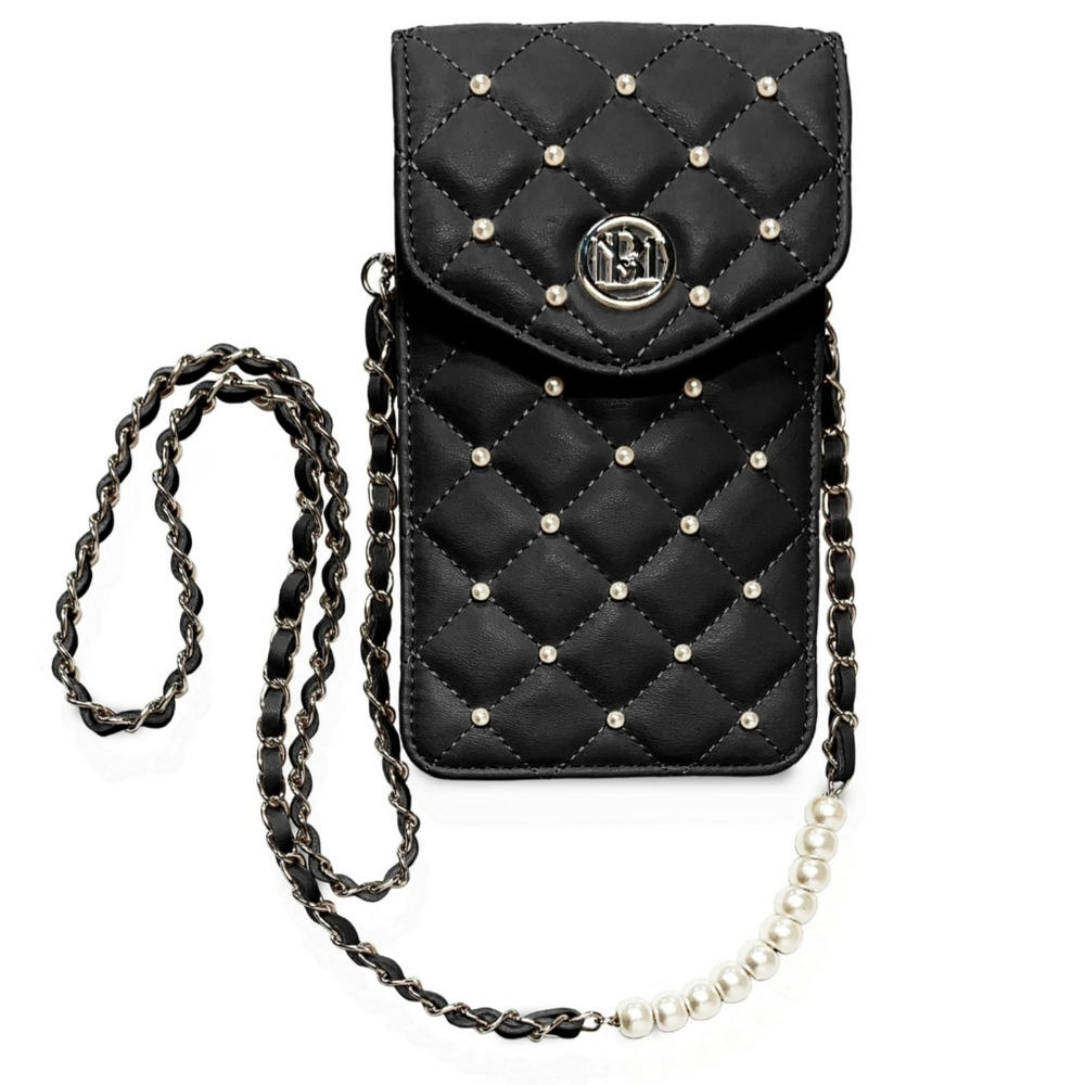 Badgley Mischka Elegant Black Quilted Crossbody Bag.  NWT